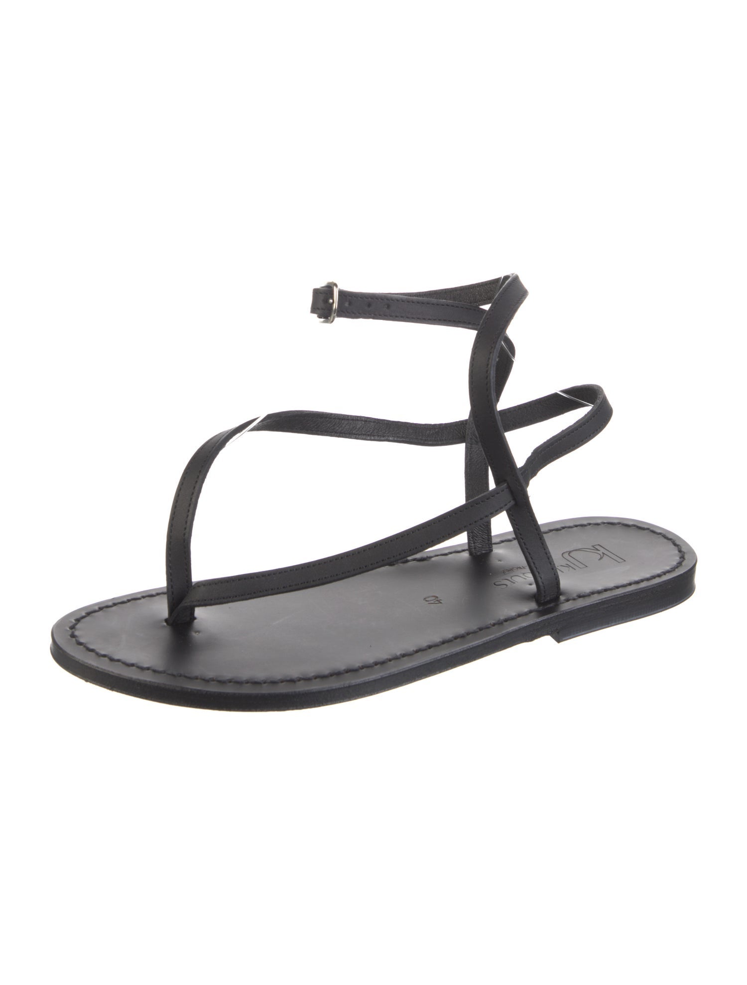 K.Jacques Leather Gladiator Sandals