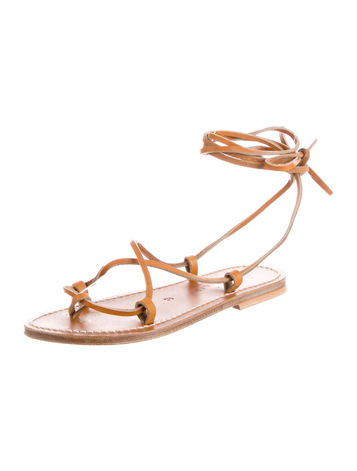 K.Jacques Leather Gladiator Sandals