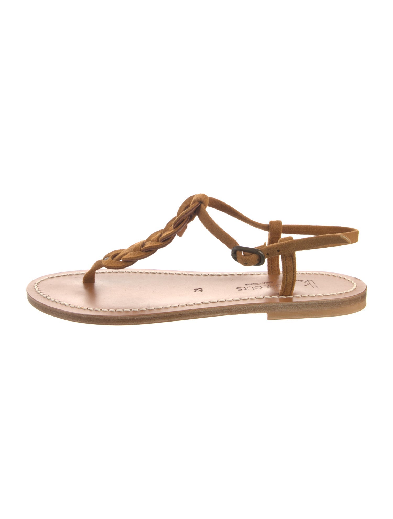 K.Jacques Suede T-Strap Sandals
