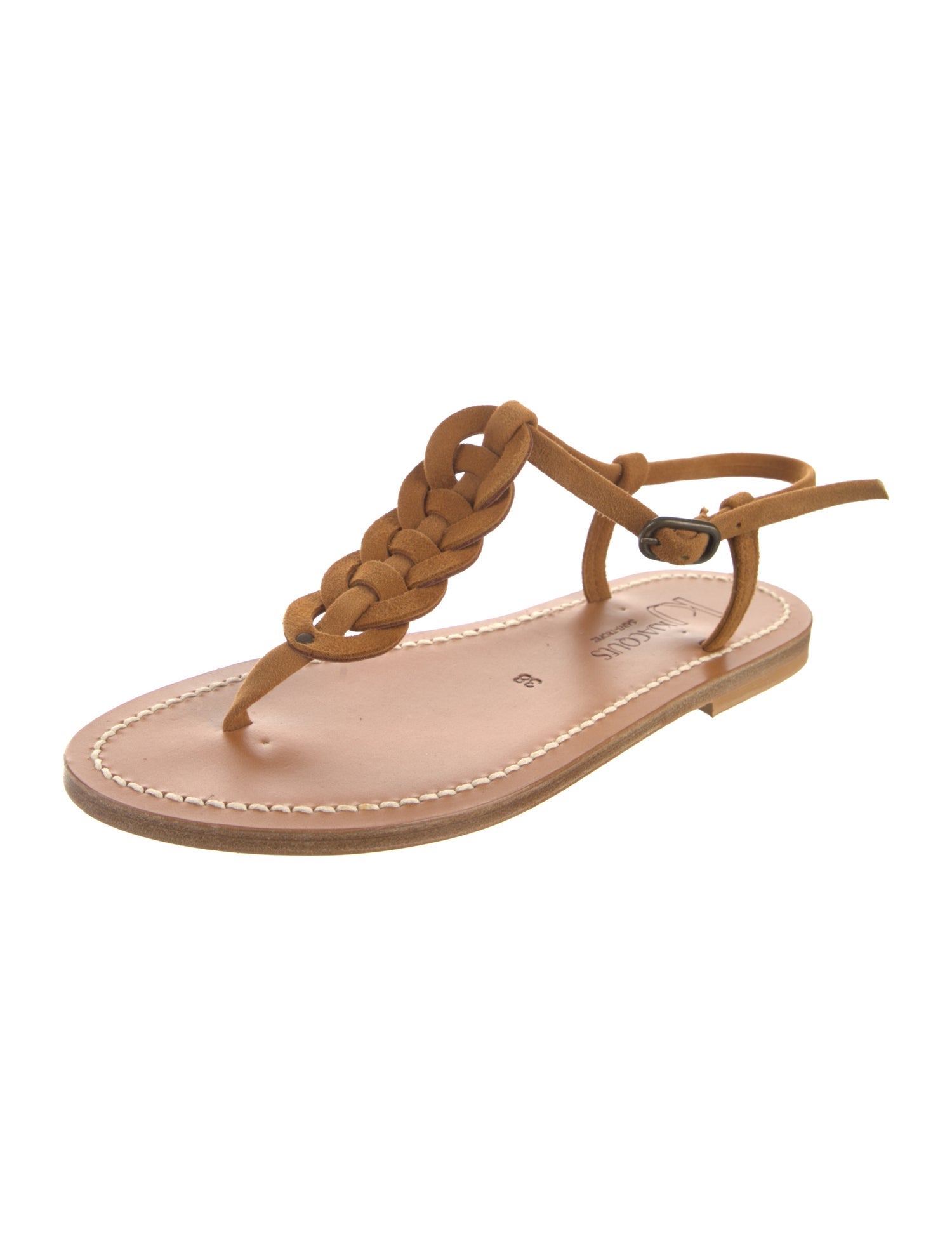 K.Jacques Suede T-Strap Sandals