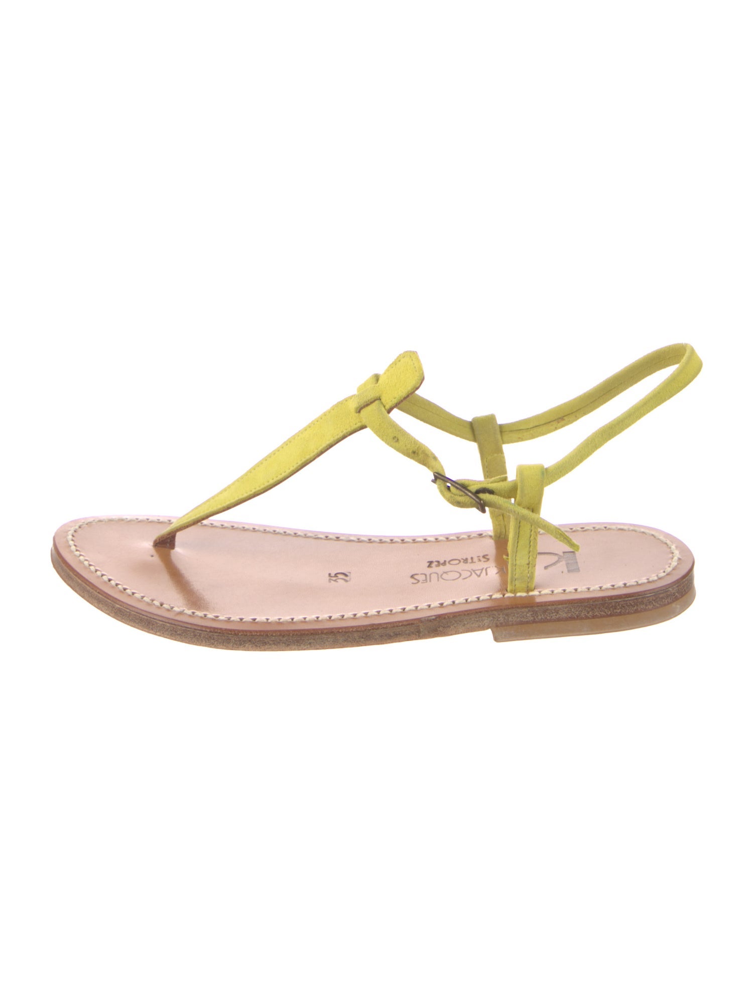 K.Jacques Suede T-Strap Sandals