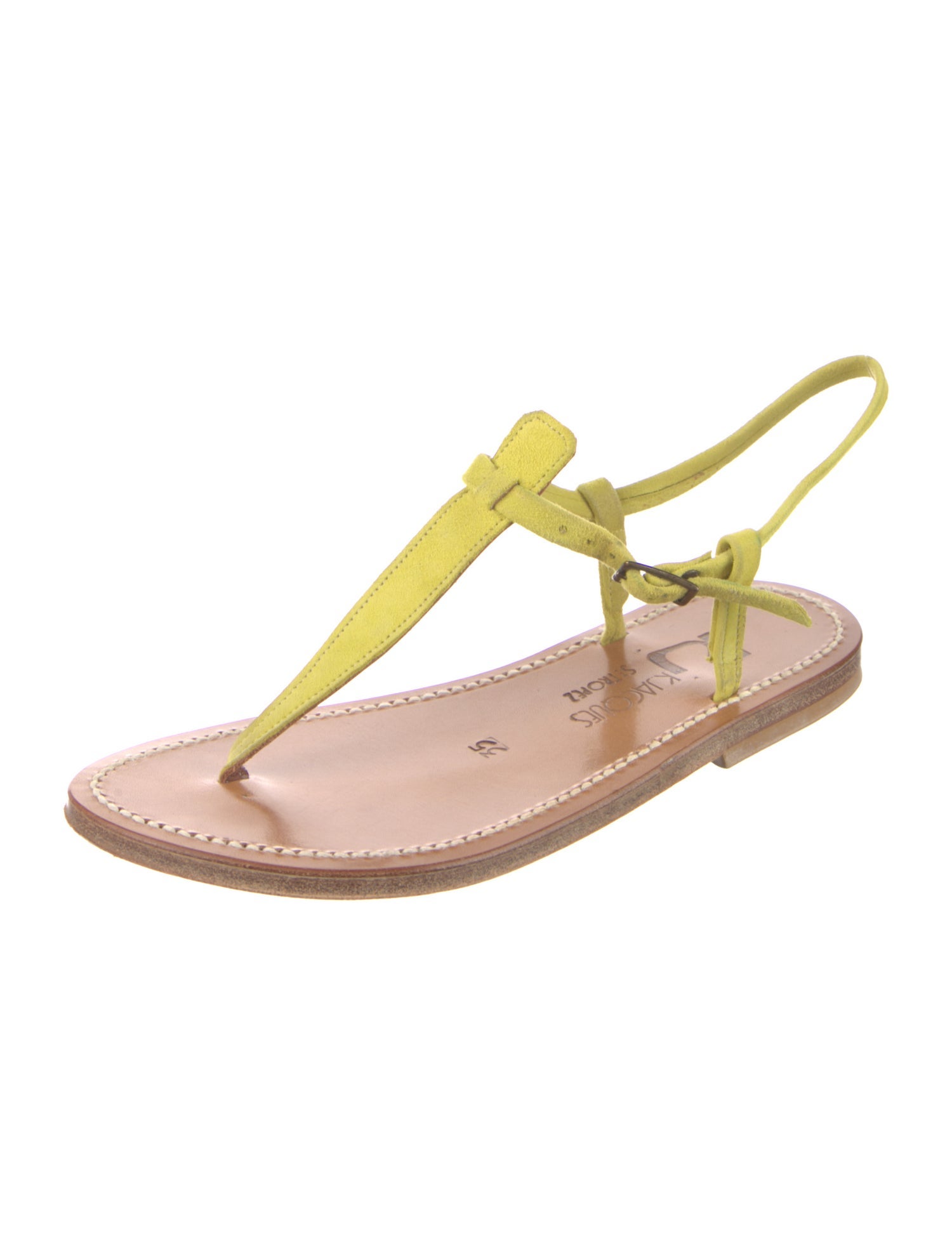 K.Jacques Suede T-Strap Sandals