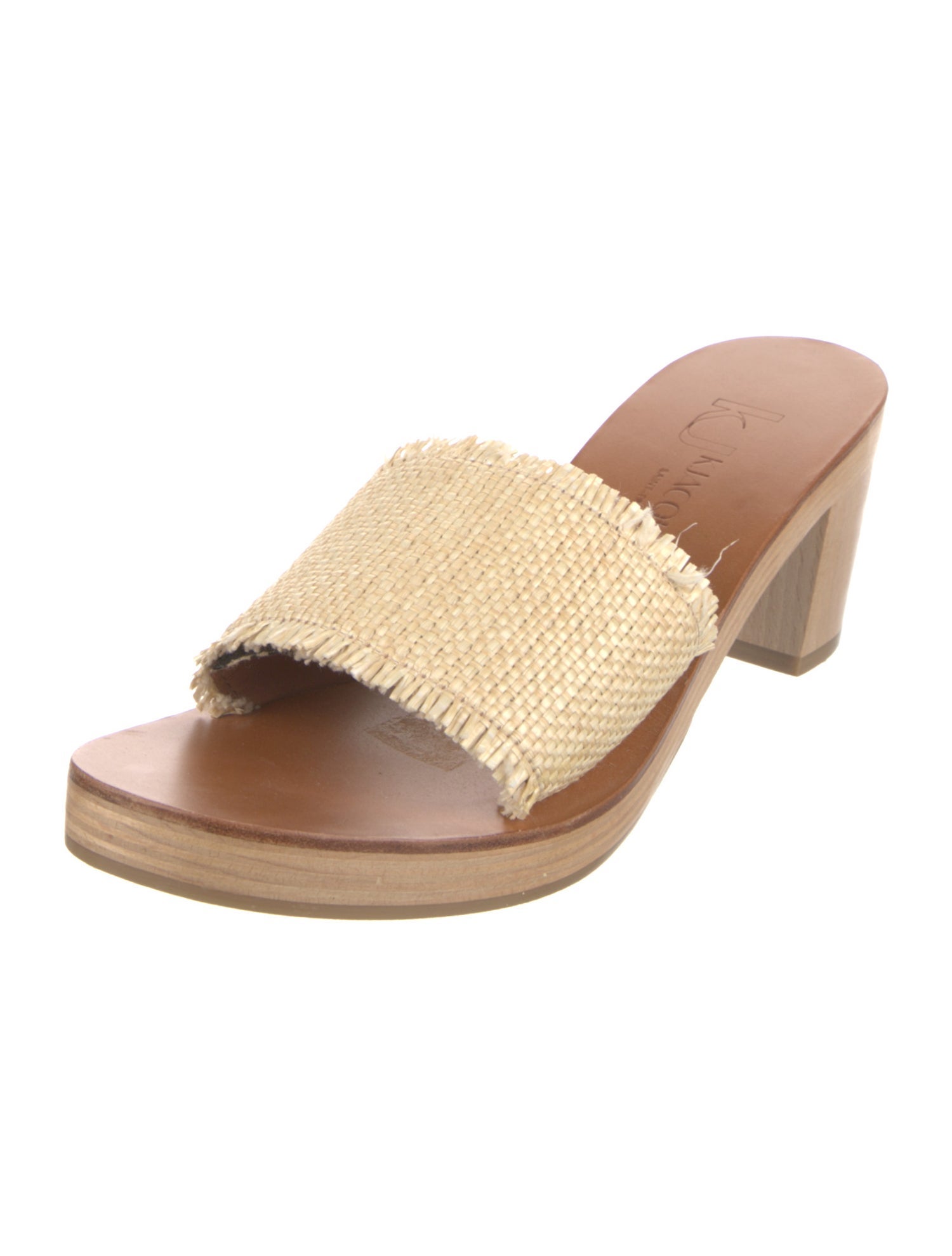 K.Jacques Straw Colorblock Pattern Slides