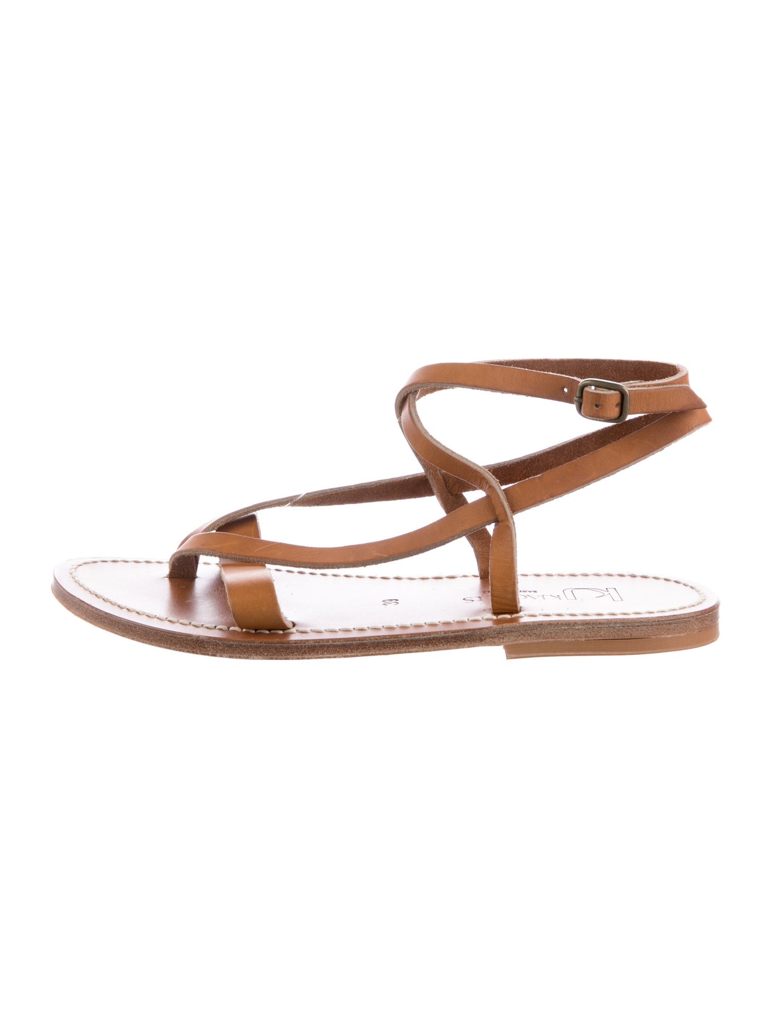 K.Jacques Leather Gladiator Sandals