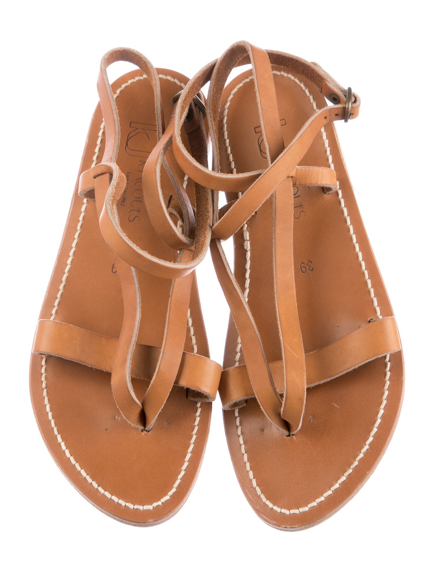 K.Jacques Leather Gladiator Sandals