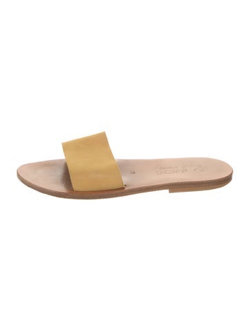 Pre-owned Kjacques Suede Slides In Neutral