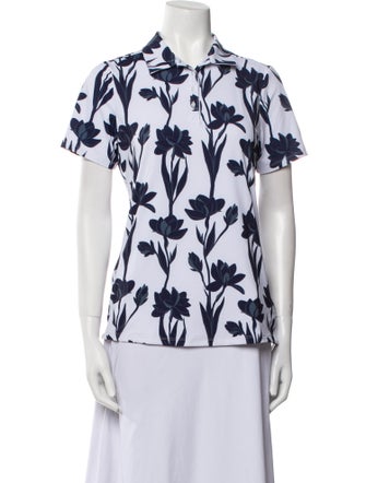 Kjus Printed Short Sleeve Button-Up Top