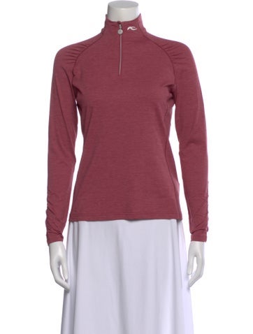 Pre-owned Kjus Mock Neck Long Sleeve Top W/ Tags In Pink