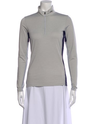 Pre-owned Kjus Mock Neck Long Sleeve Top In Gray