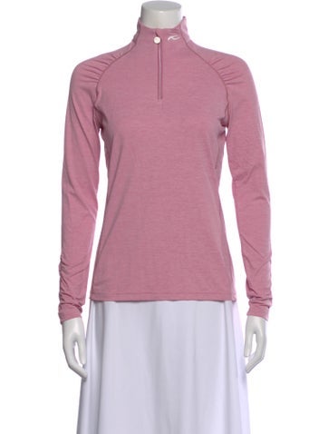 Pre-owned Kjus Mock Neck Long Sleeve Top In Pink