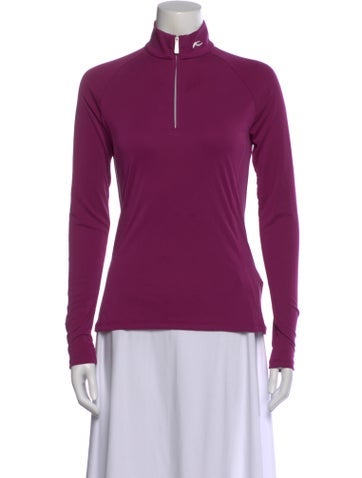 Pre-owned Kjus Mock Neck Long Sleeve Top In Purple