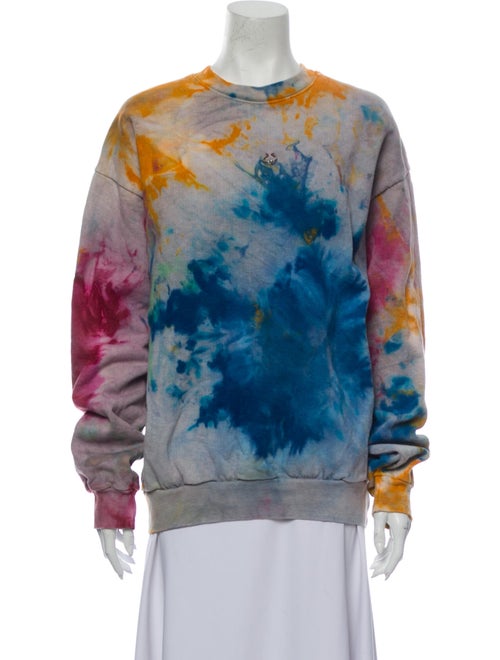 KKCo Tie-Dye Print Crew Neck Sweatshirt Grey