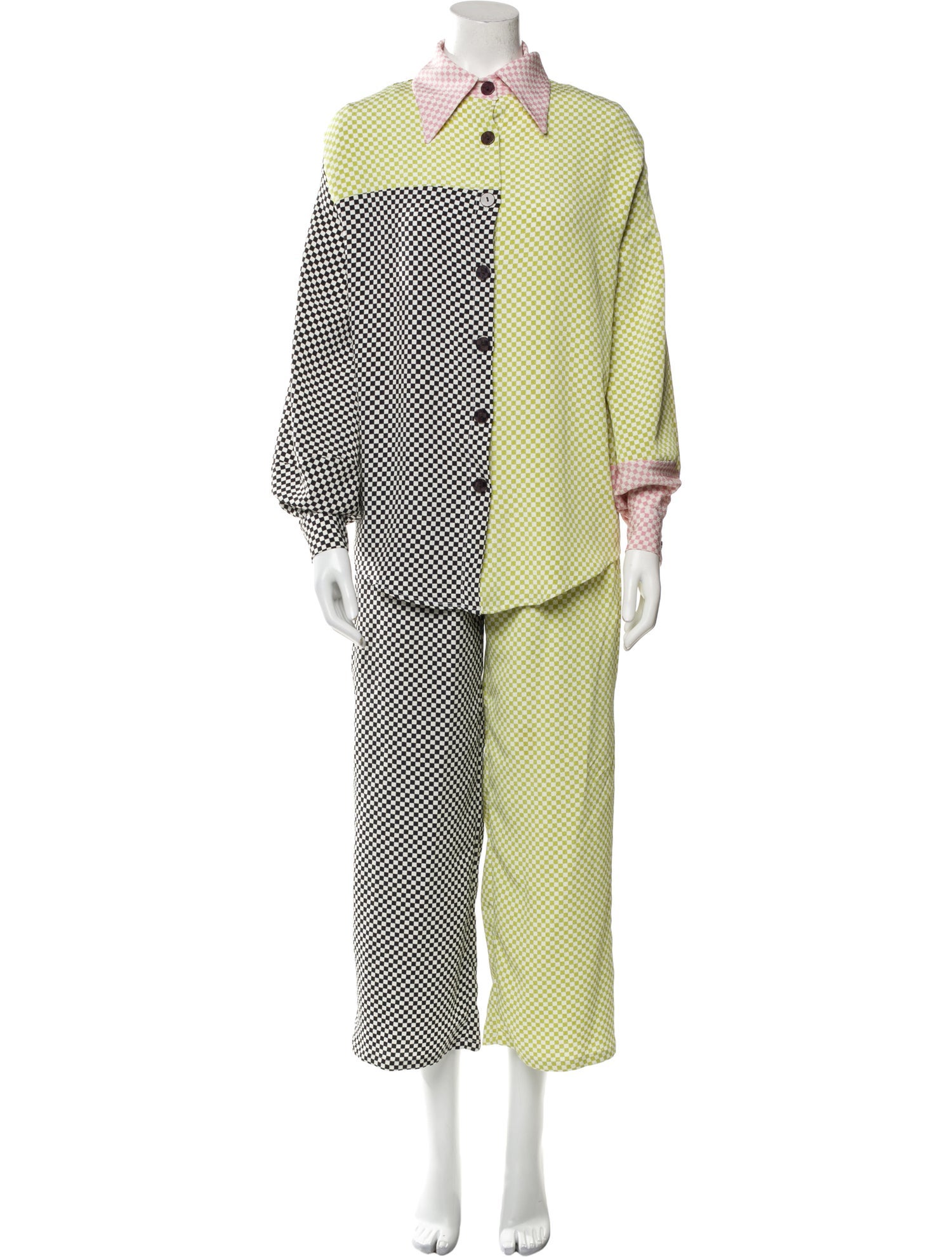 KKCo Plaid Print Pant Set