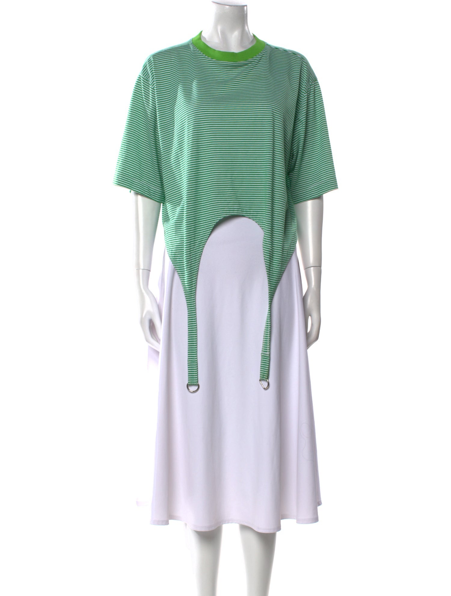 KKCo Striped Bateau Neckline T-Shirt