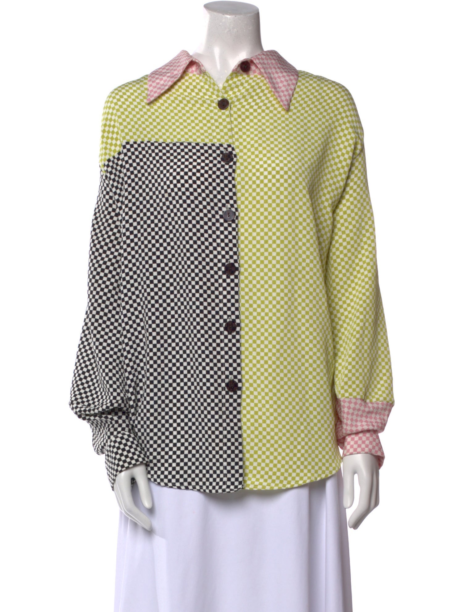 KKCo Plaid Print Long Sleeve Button-Up Top