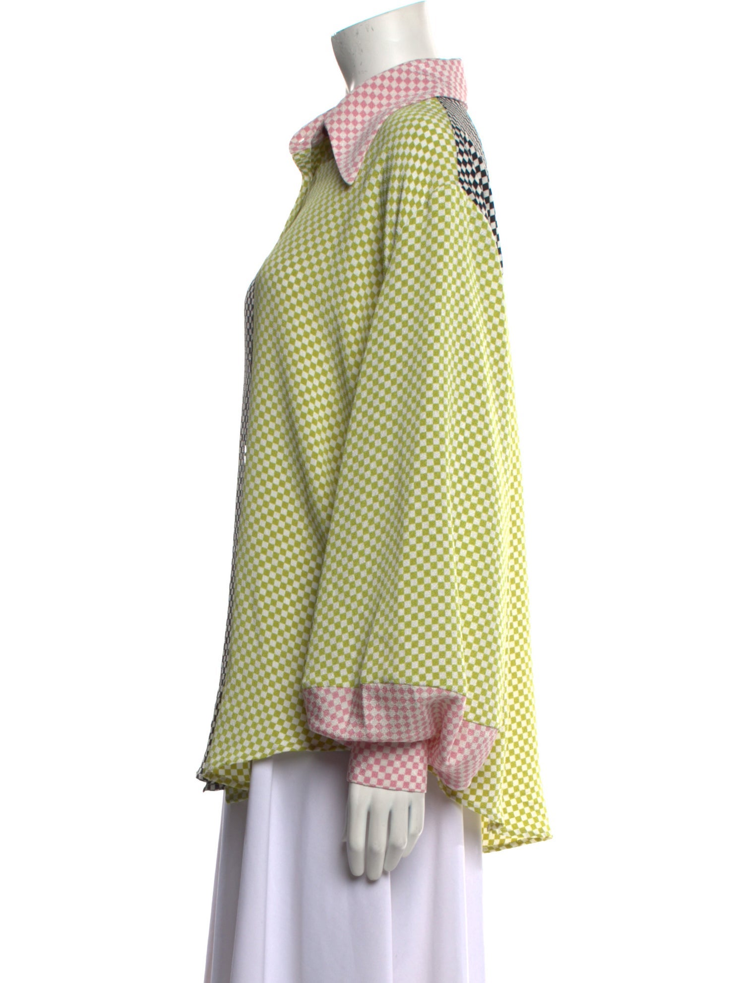 KKCo Plaid Print Long Sleeve Button-Up Top