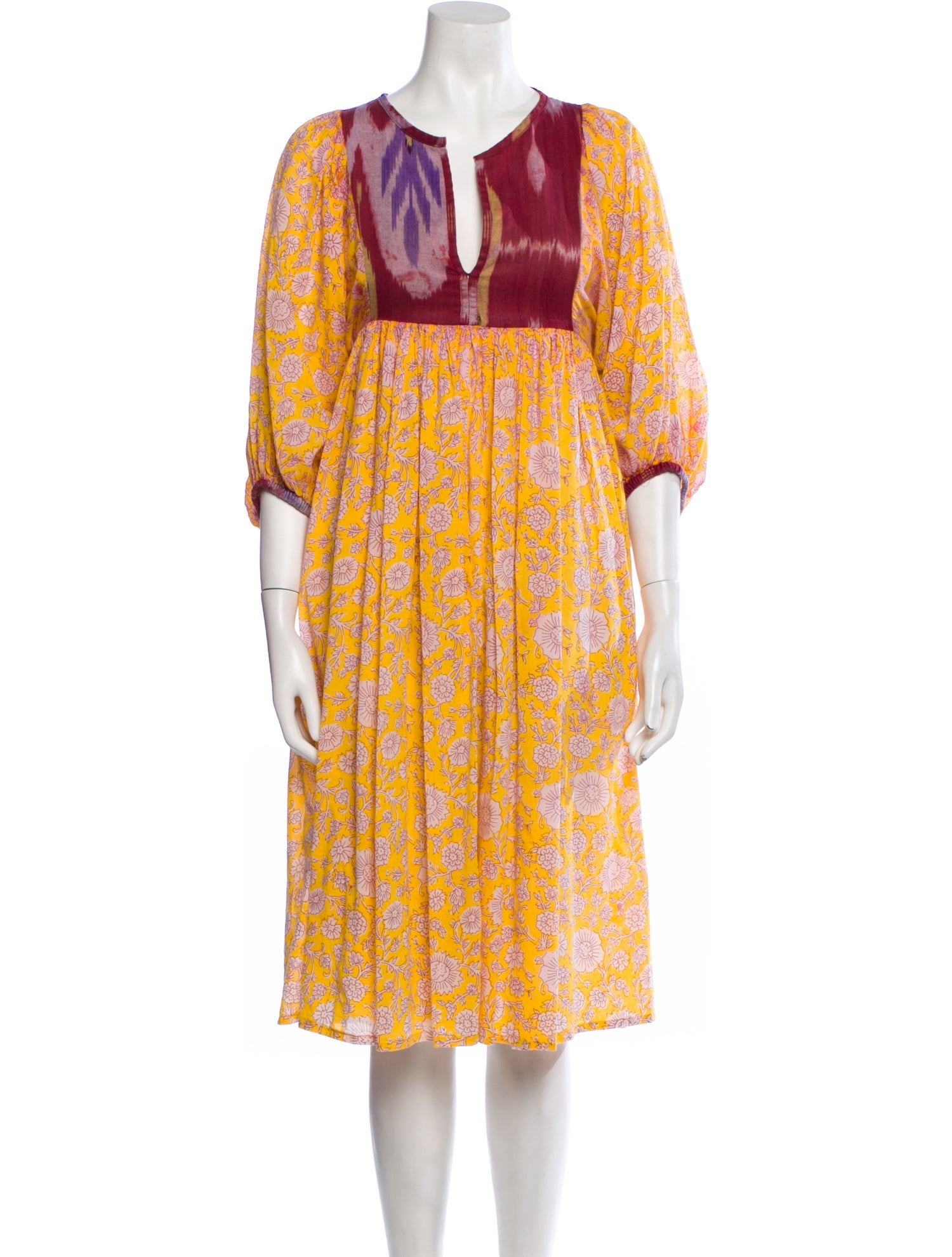 Kleed Floral Print Midi Length Dress