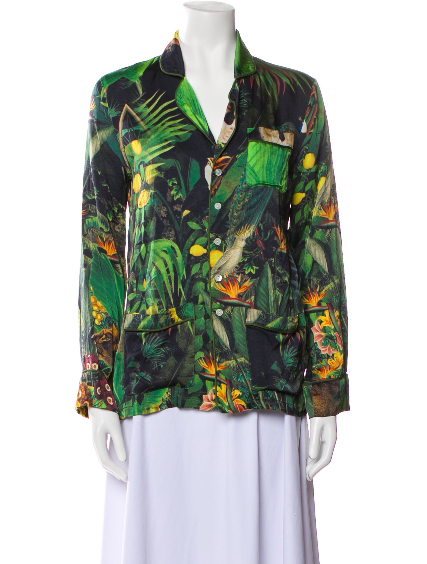 Kleed Printed V-Neck Blouse