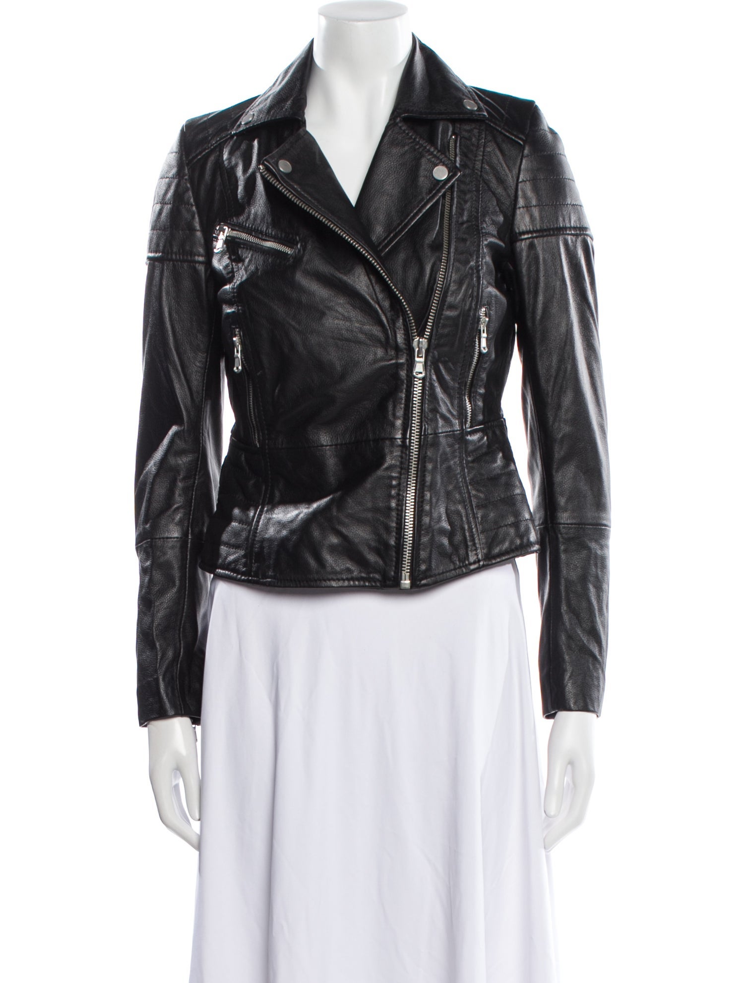 Barneys Originals Leather Biker Jacket