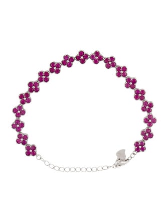 Kai Fine Jewelry 5.79ctw Ruby Clover Link Bracelet