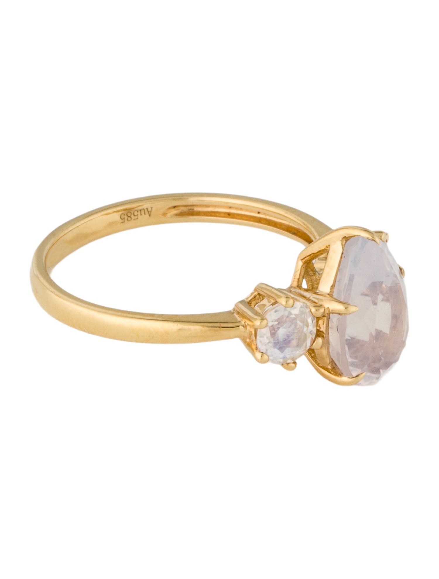 Kai Fine Jewelry 14K Quartz & Moonstone Three Stone Cocktail Ring