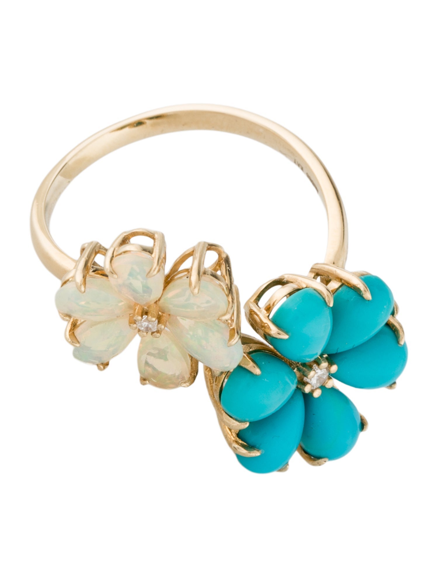 Kai Fine Jewelry 14K Turquoise, Opal & Diamond Cocktail Ring