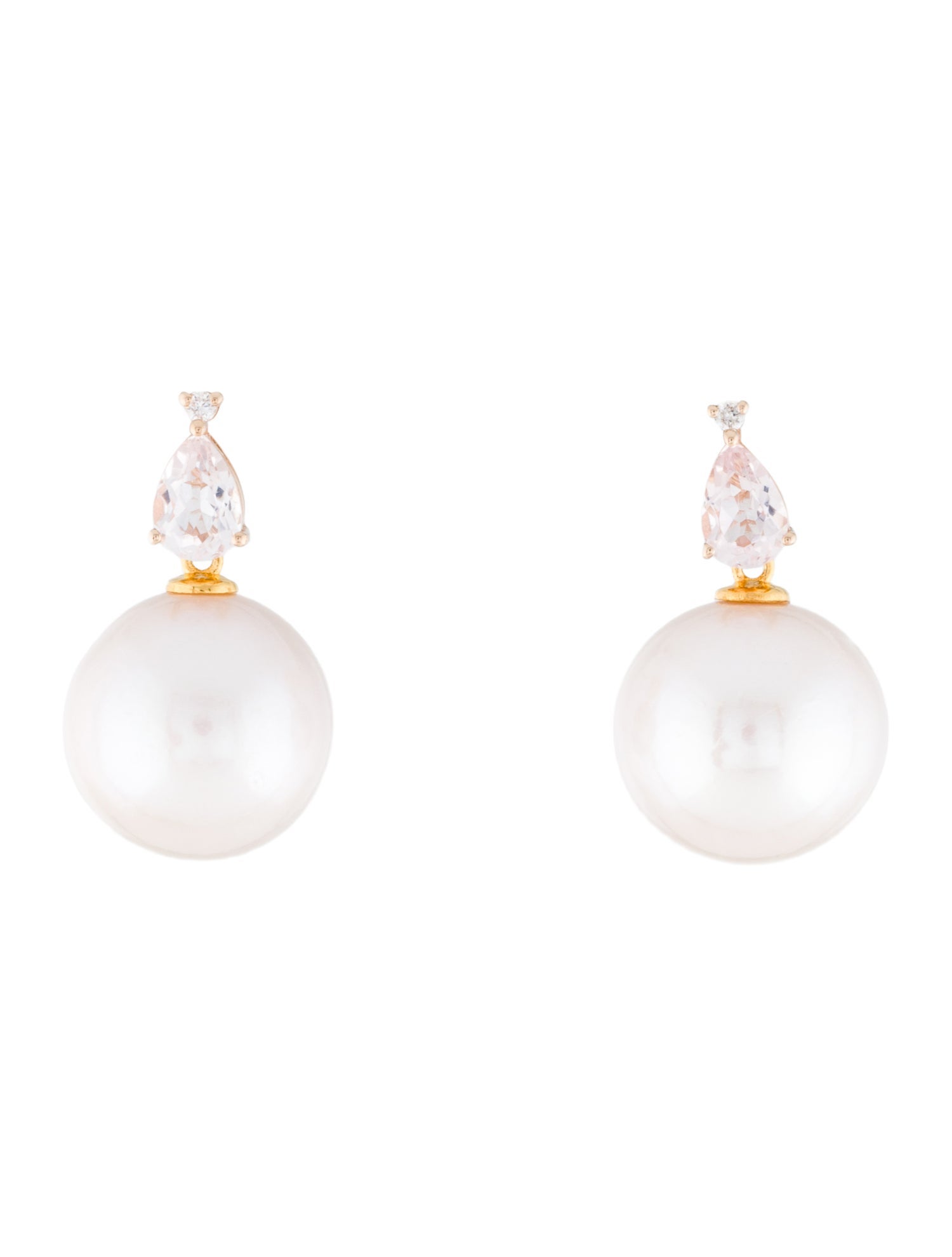 Kai Fine Jewelry 14K Pearl, Morganite & Diamond Drop Earrings