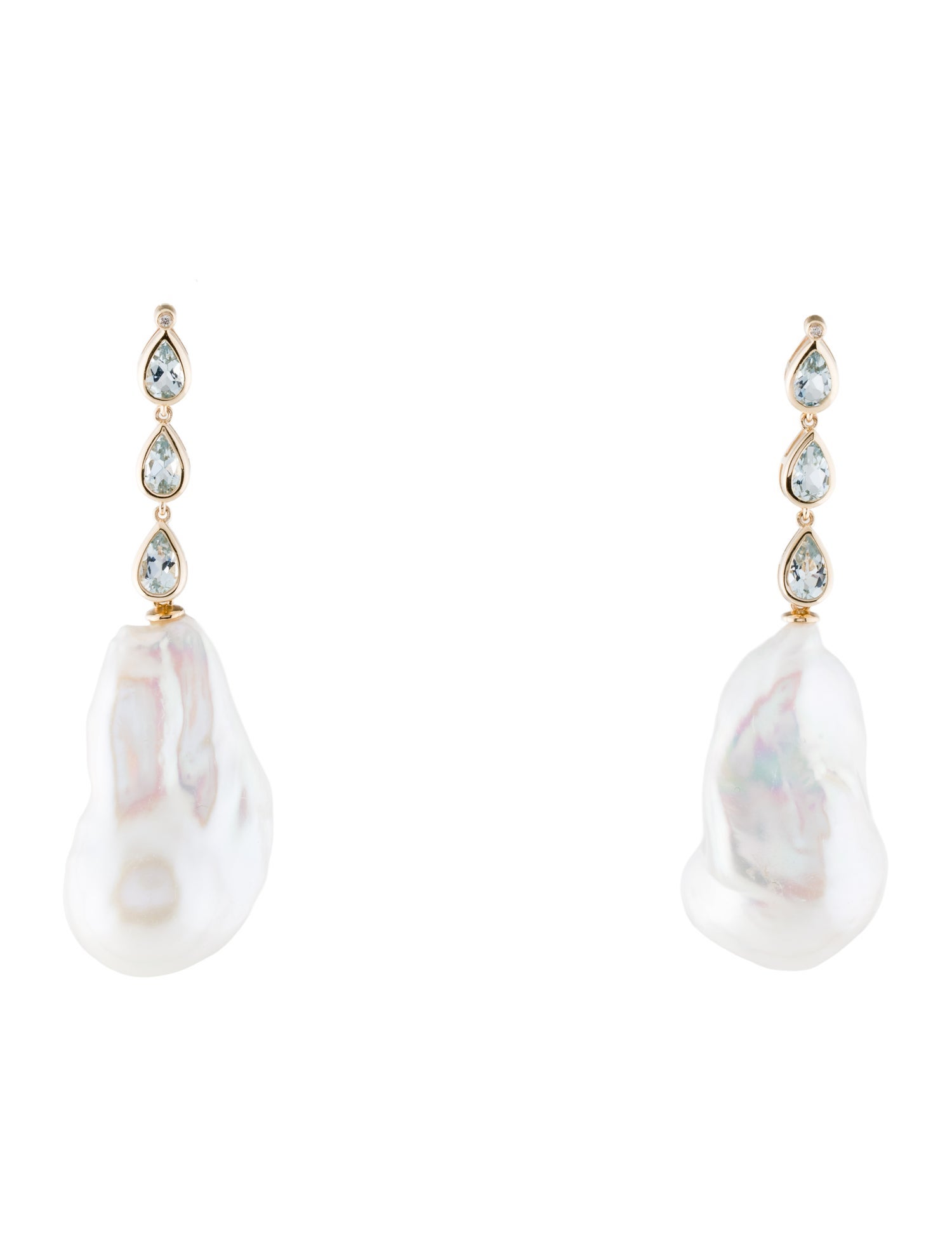 Kai Fine Jewelry 14K Pearl, Aquamarine & Diamond Venus Tears Convertible Drop Earrings