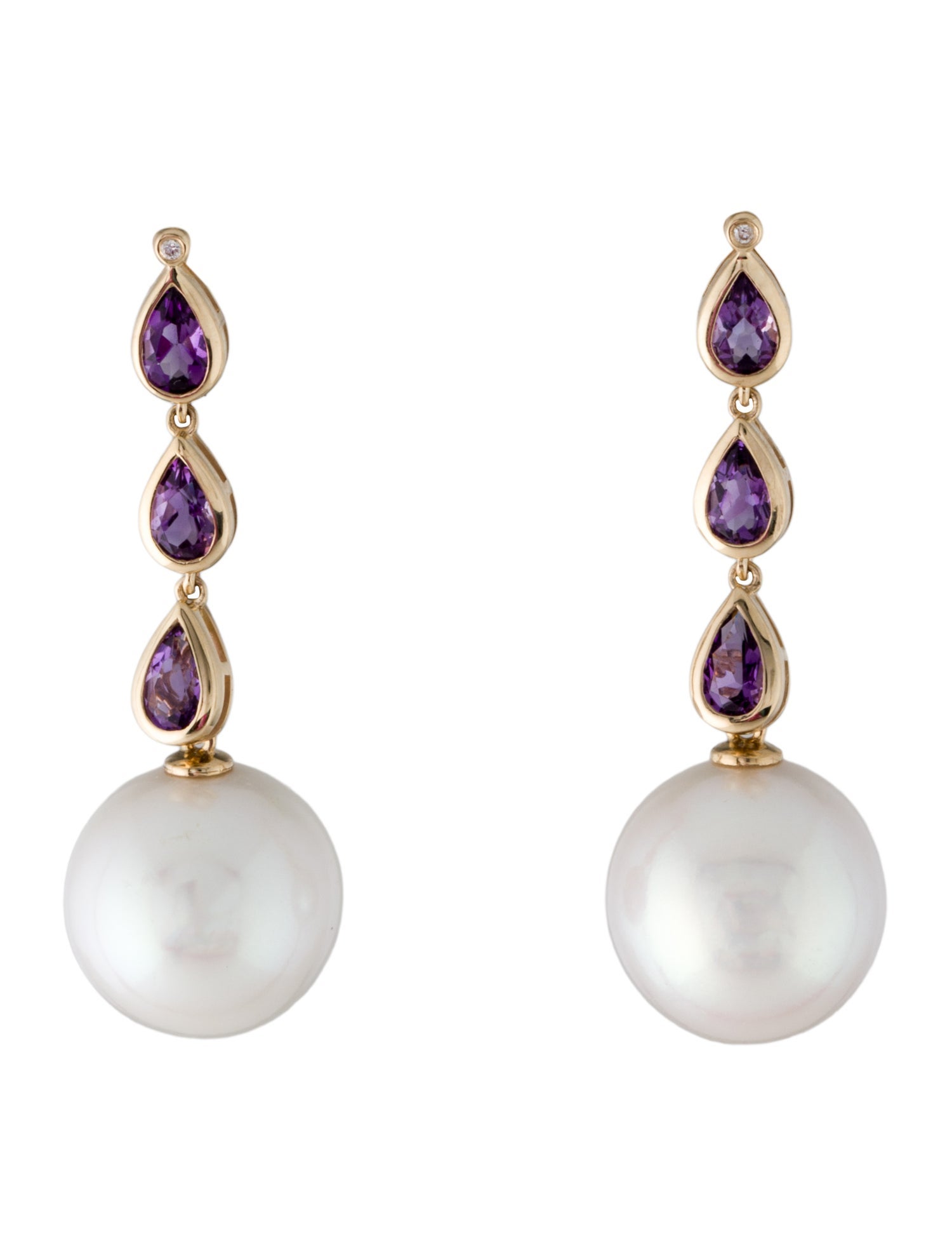 Kai Fine Jewelry 14K Pearl, Amethyst & Diamond Convertible Earrings