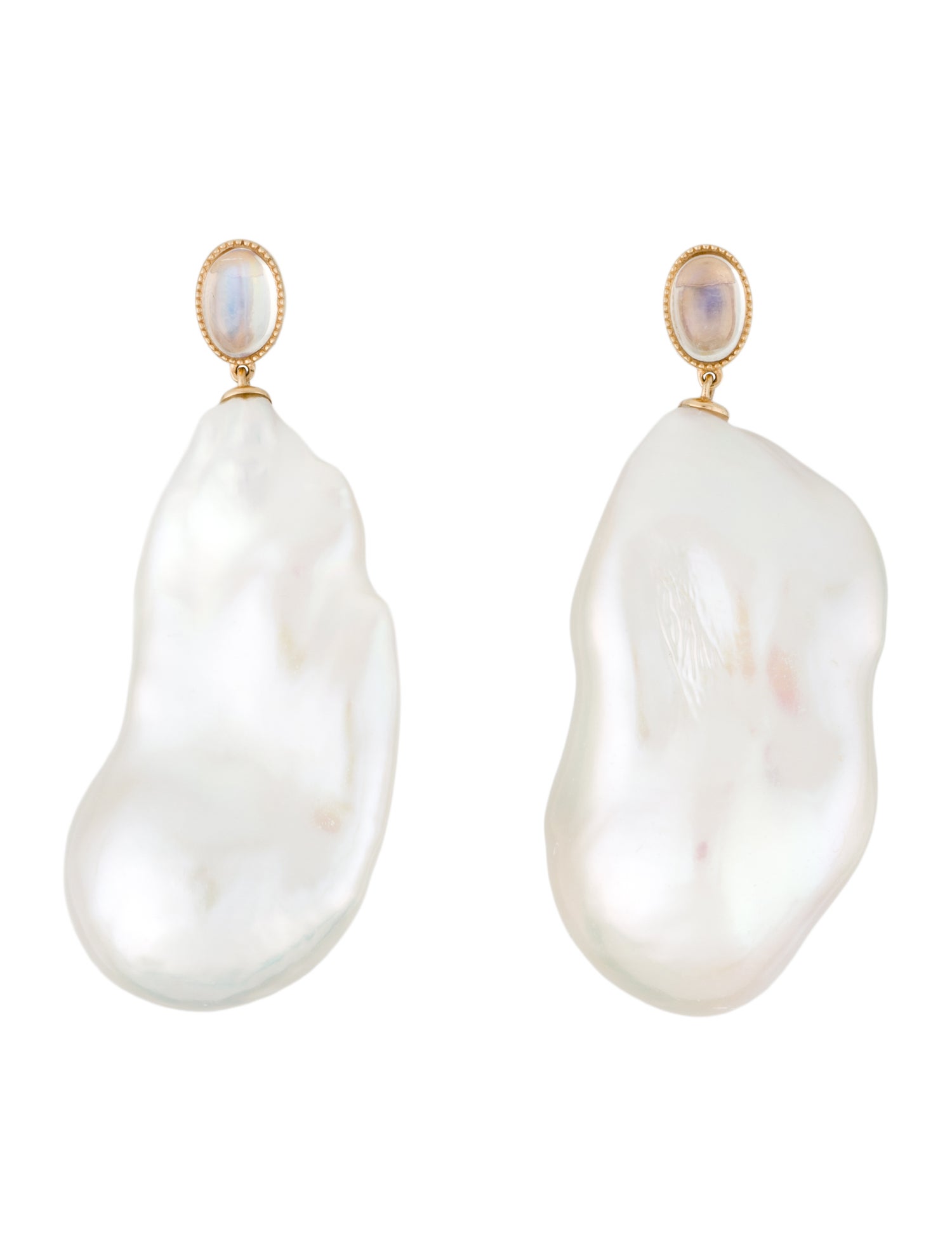 Kai Fine Jewelry 14K Pearl & Moonstone Drop Earrings
