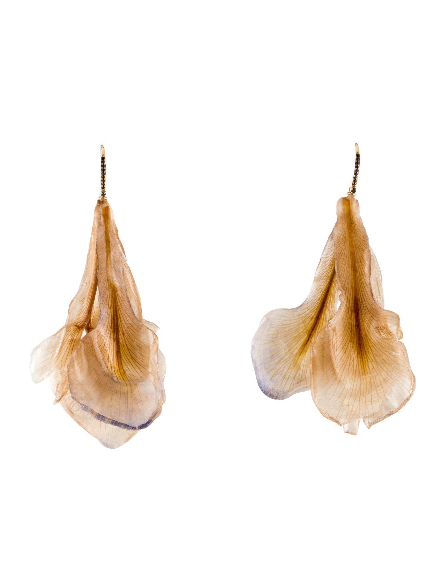 Kai Fine Jewelry 14K Sapphire & Coated Resin Iris Flower Drop Earrings