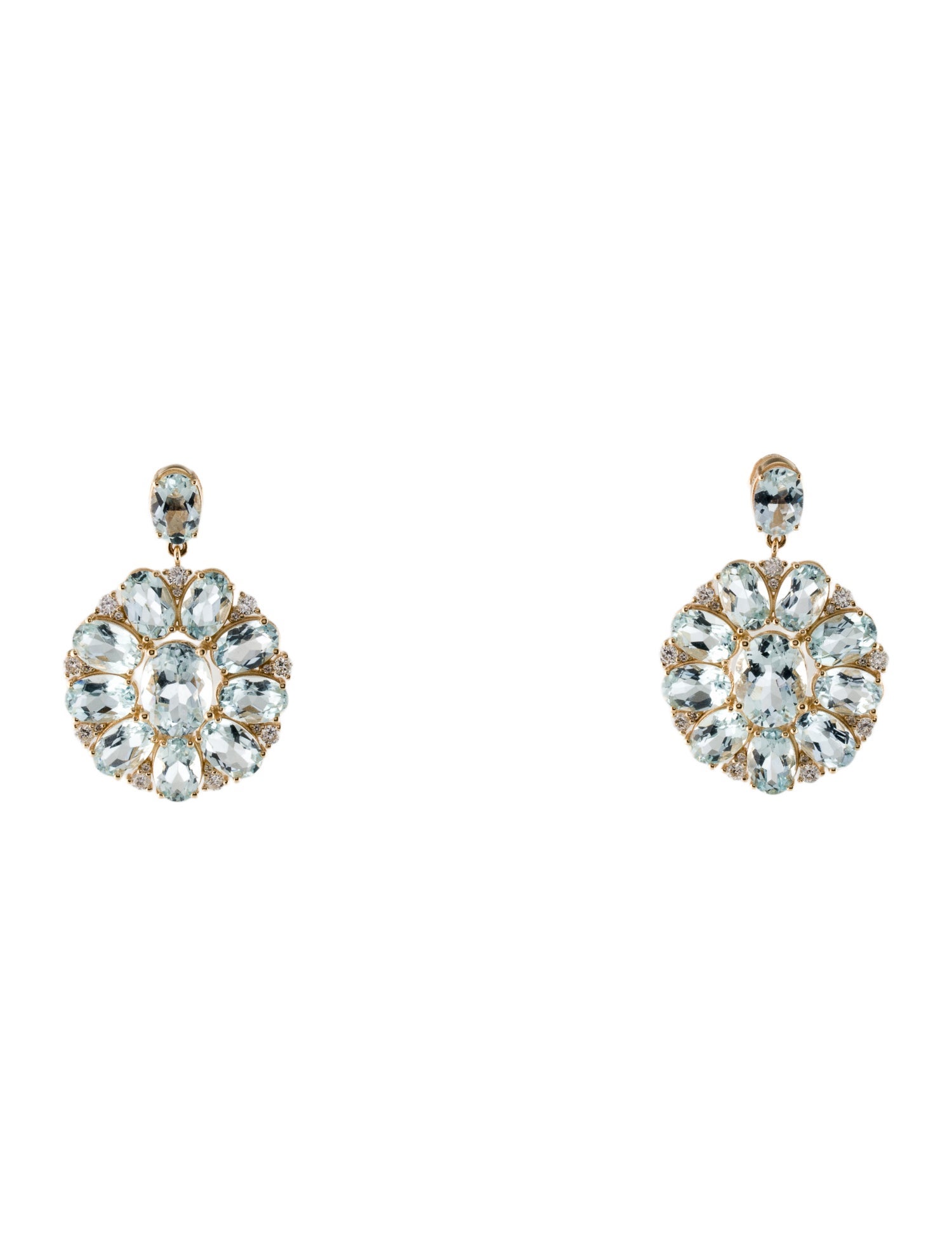 Kai Fine Jewelry 14K Aquamarine & Diamond Flora Drop Earrings