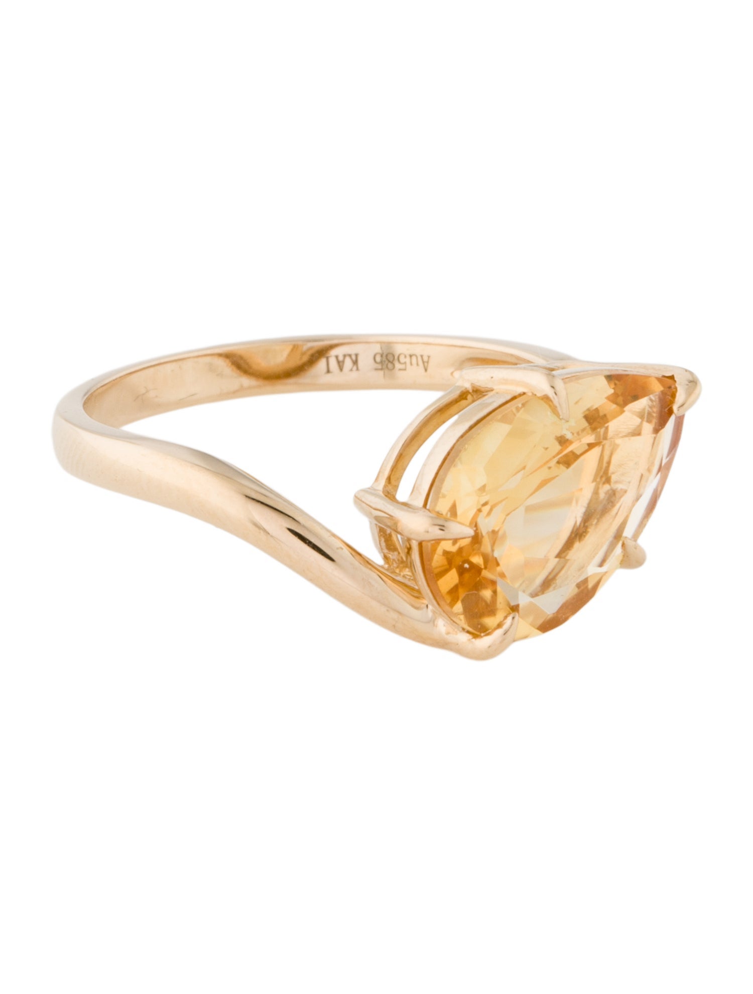 Kai Fine Jewelry 14K Citrine Ocean Wave East-West Ring