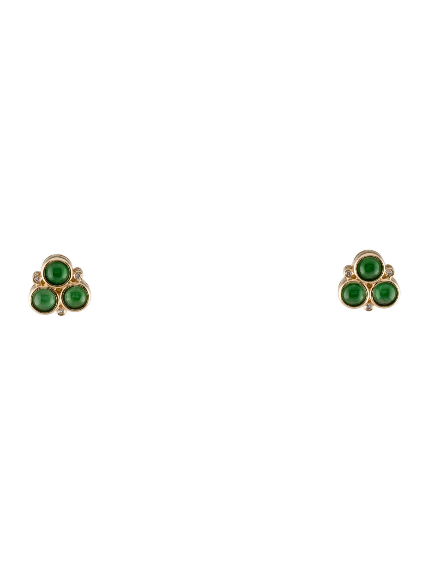 Kai Fine Jewelry 14K Jadeite & Diamond Stud Earrings