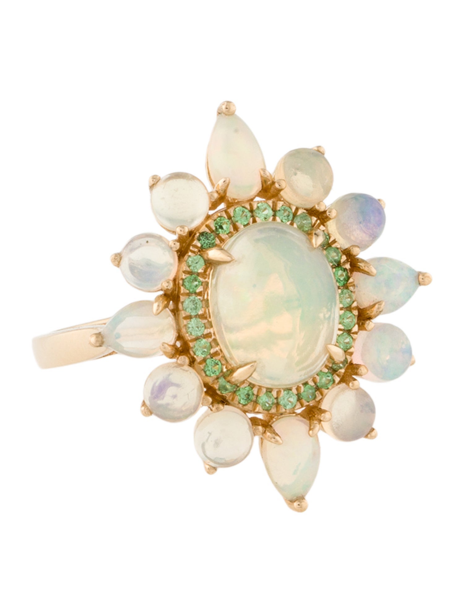Kai Fine Jewelry 14K Opal & Tsavorite Cocktail Ring