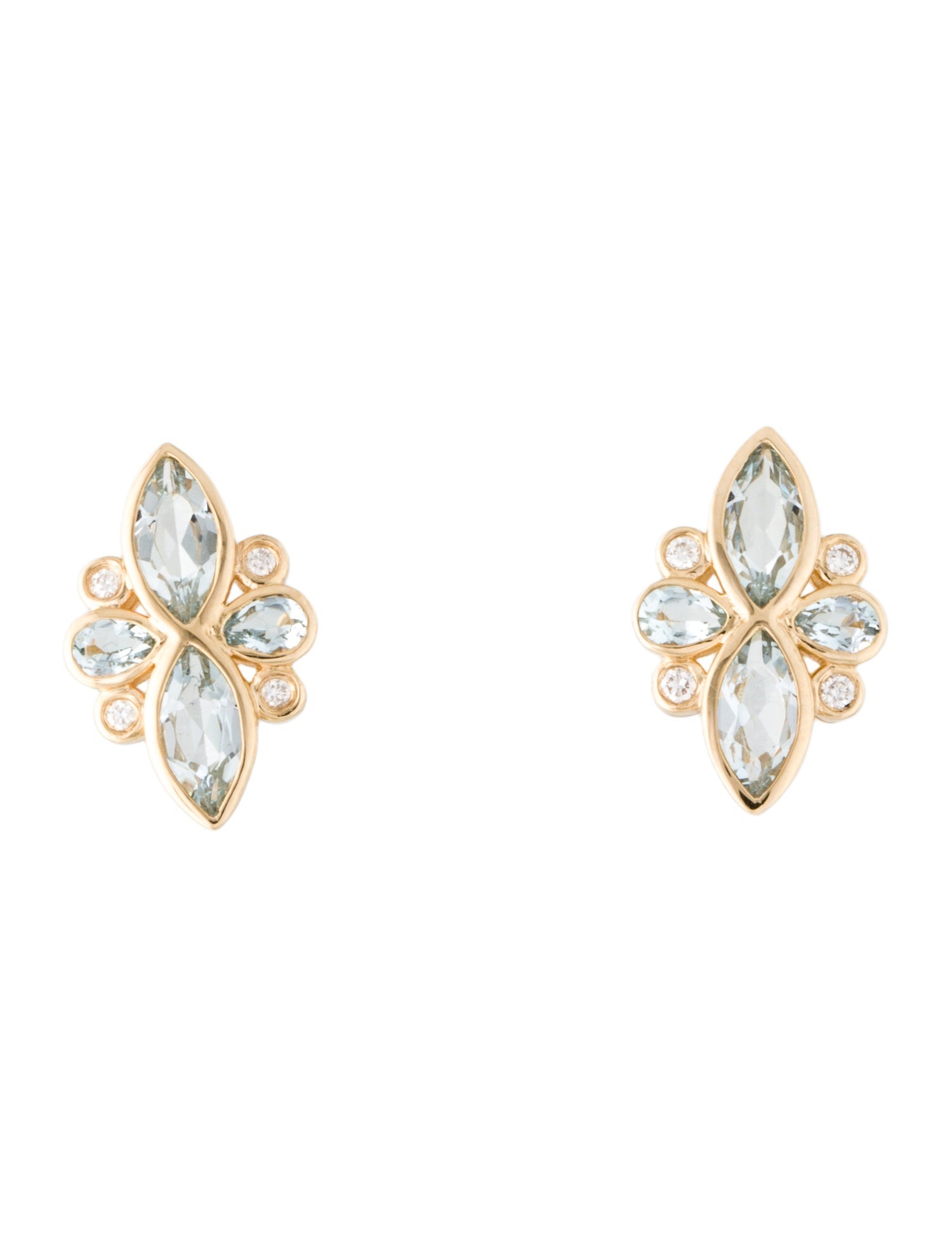 Kai Fine Jewelry 14K Aquamarine & Diamond Stud Earrings