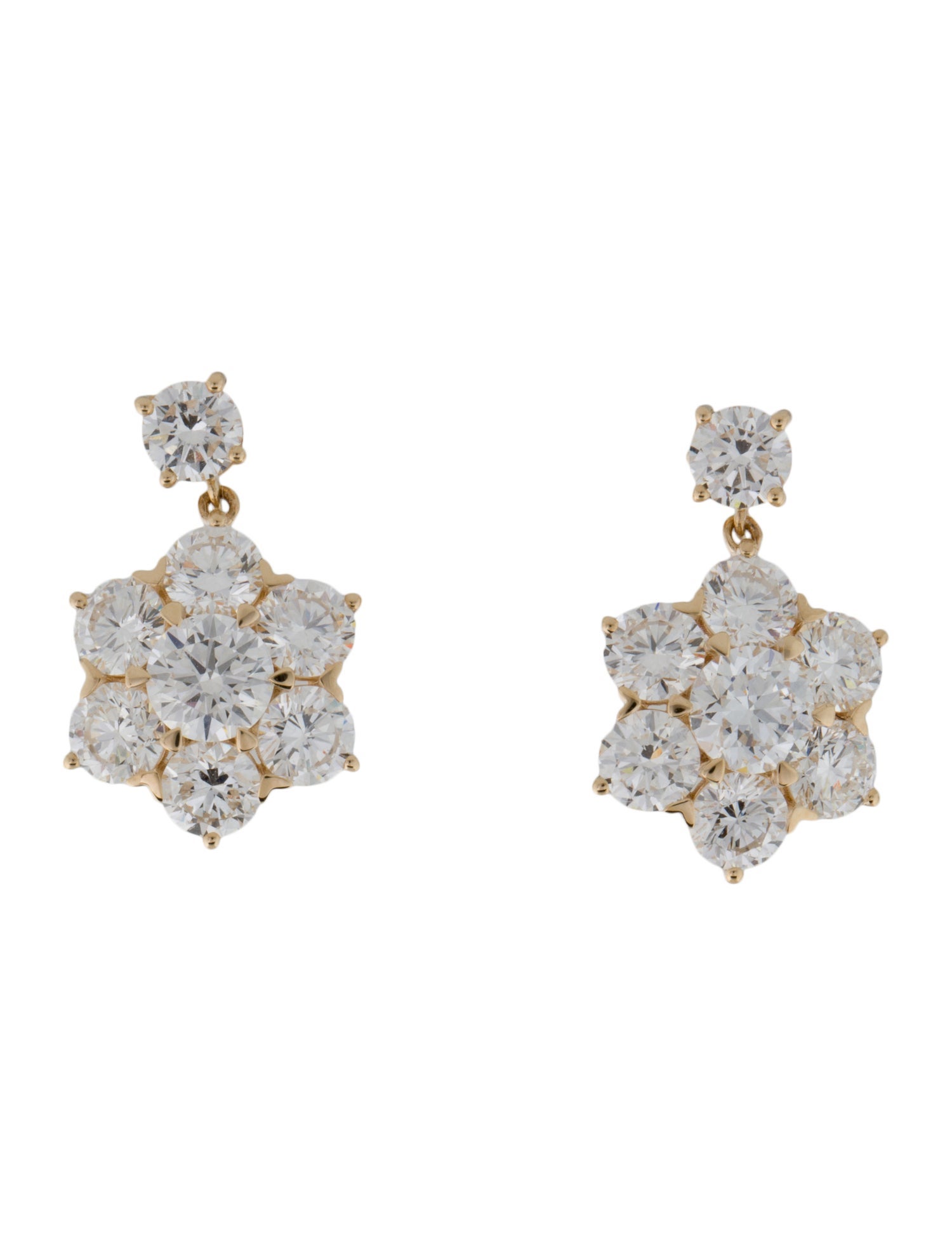 Kai Fine Jewelry 14K 4.50ctw Lab-Grown Diamond Flower Drop Earrings