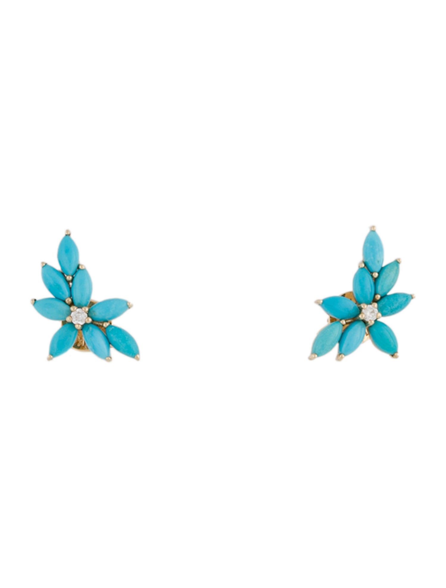 Kai Fine Jewelry 14K Turquoise & Diamond Stud Earrings