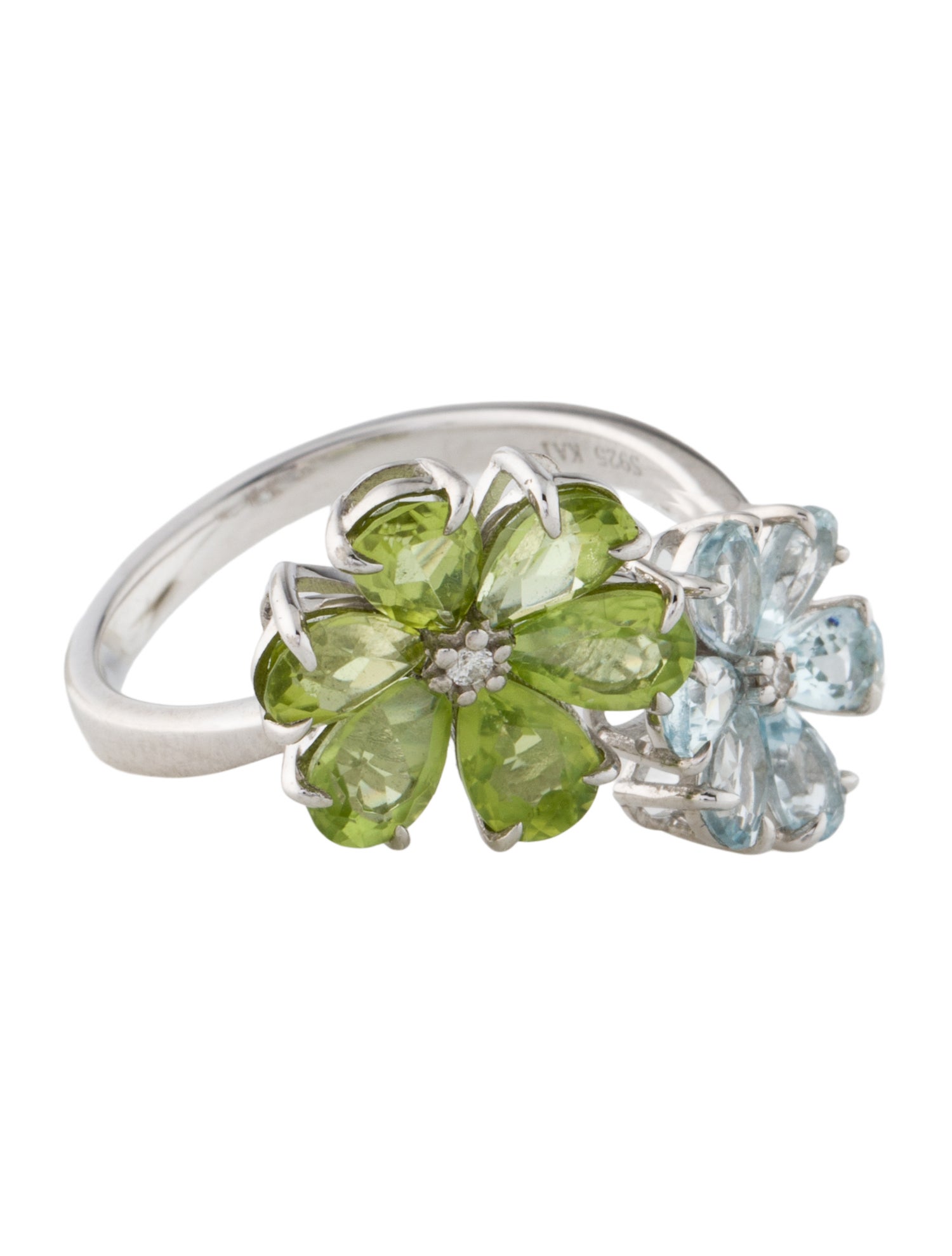 Kai Fine Jewelry Peridot, Aquamarine & Diamond Flora Blossom Cocktail Ring