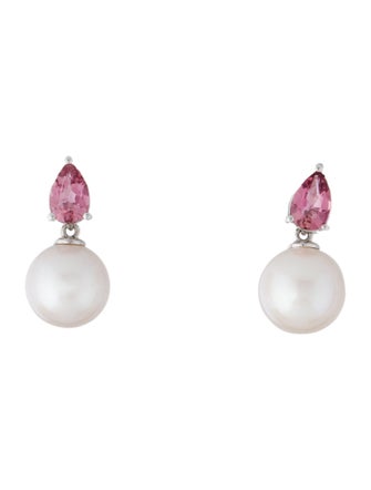 Kai Fine Jewelry 14K Pearl & Tourmaline Venus Tears Drop Earrings