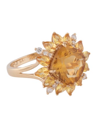 Kai Fine Jewelry 14K Citrine, Yellow Sapphire & Diamond Cocktail Ring