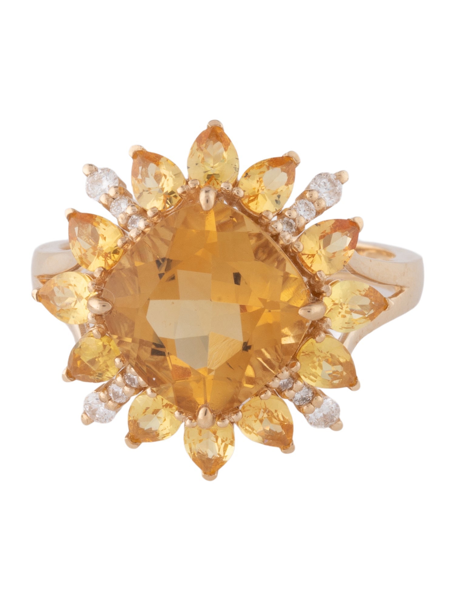 Kai Fine Jewelry 14K Citrine, Yellow Sapphire & Diamond Cocktail Ring