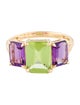 Kai Fine Jewelry 14K 2.25ct Peridot, Amethyst & Diamond Cocktail Ring