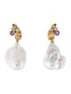 Kai Fine Jewelry 14K Pearl & Multistone Tropical Butterfly Convertible Drop Earrings