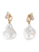Kai Fine Jewelry 14K Pearl & Multistone Tropical Butterfly Convertible Drop Earrings