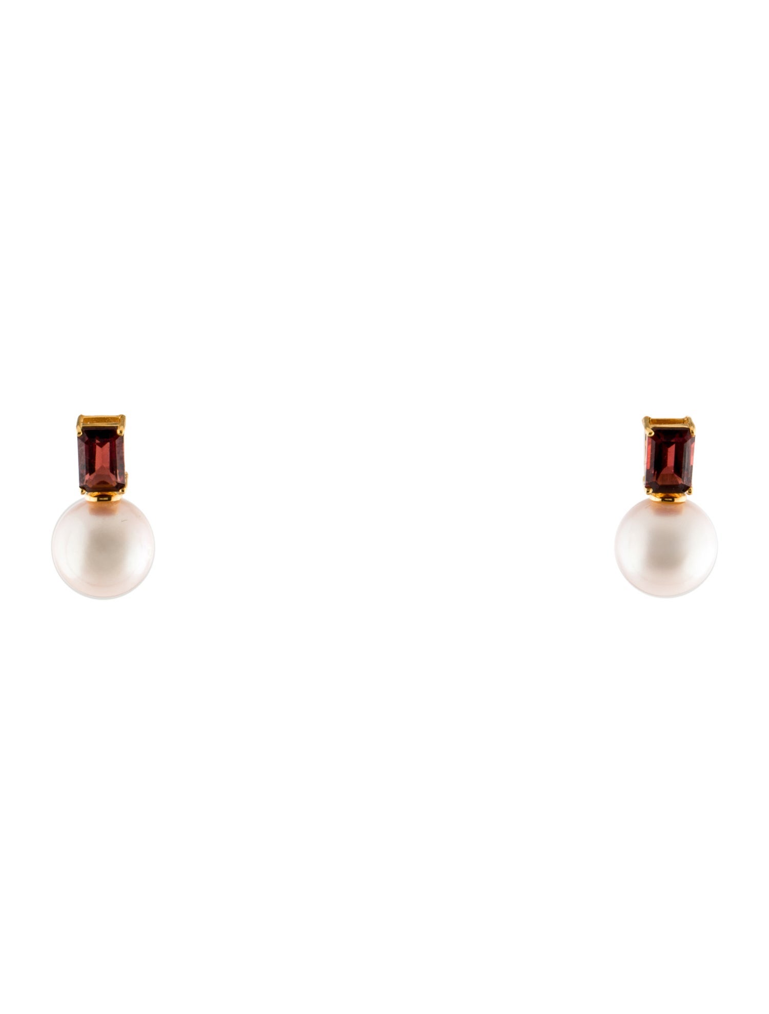 Kai Fine Jewelry 14K Pearl & Garnet Drop Earrings