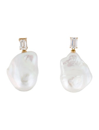 Kai Fine Jewelry 14K Pearl & 1.30ctw Lab-Grown Diamond Drop Earrings