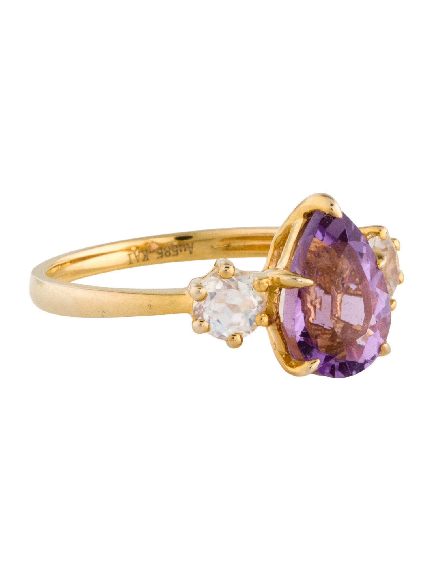 Kai Fine Jewelry 14K 1.80ct Amethyst & Moonstone Labradorite Ring