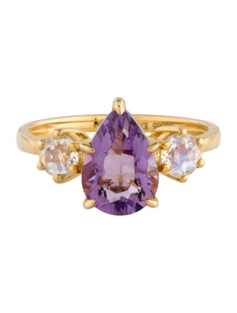 Kai Fine Jewelry 14K 1.80ct Amethyst & Moonstone Labradorite Ring