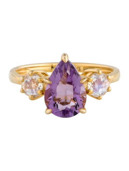 Kai Fine Jewelry 14K 1.80ct Amethyst & Moonstone Labradorite Ring